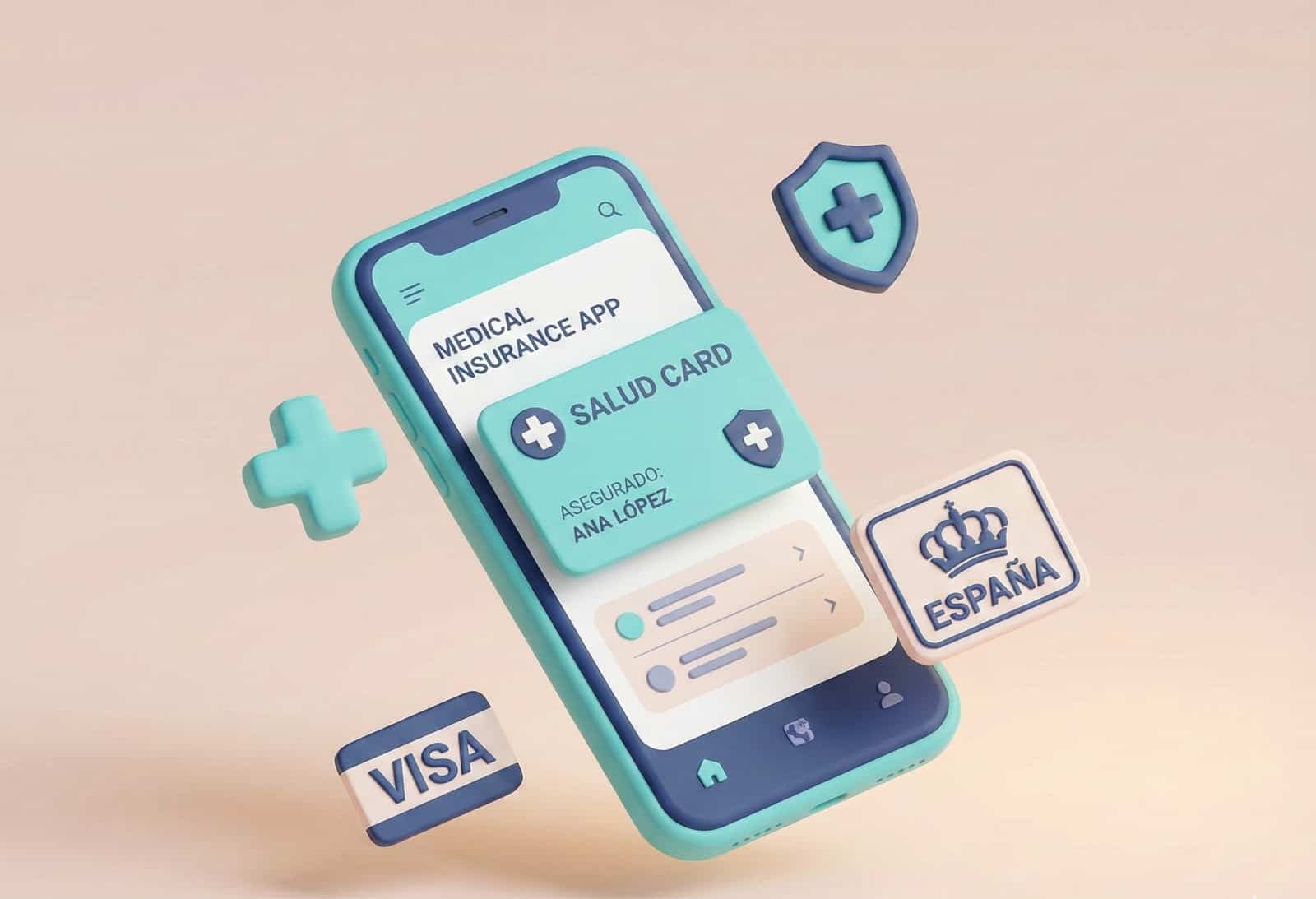 Aplicación móvil de DKV donde el asegurado puede gestionar su seguro médico para extranjeros y sus certificados desde el móvil