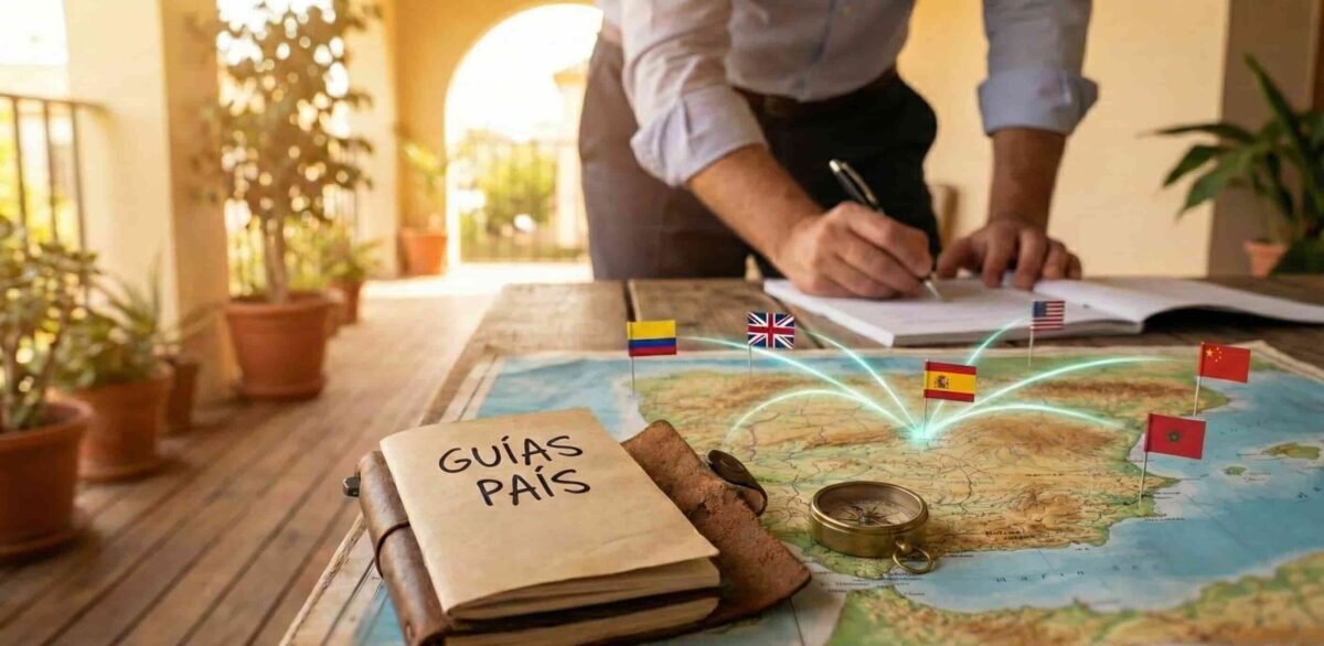 Extranjeros en España revisando documentación y requisitos de seguro médico para visados según la guía por nacionalidad 2026